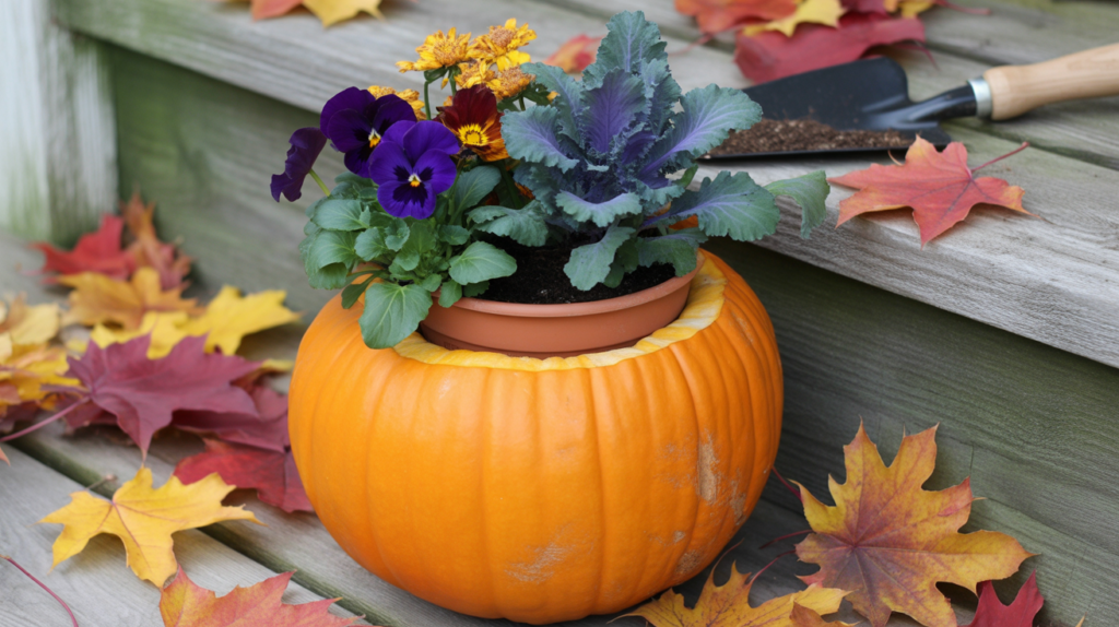 diy pumpkin planter